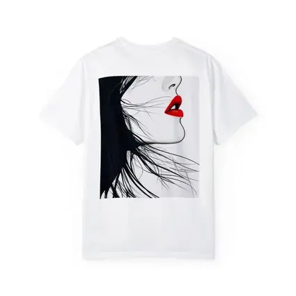 Woman Side Profile Red Lips Black Hair
