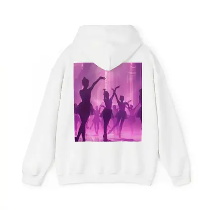 Ballet Dancers Silhouettes Purple Glowing Stage
