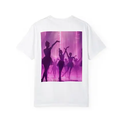 Ballet Dancers Silhouettes Purple Glowing Stage