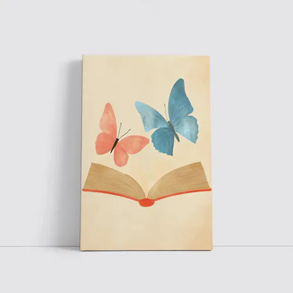 Two Butterflies Flying From Open Book