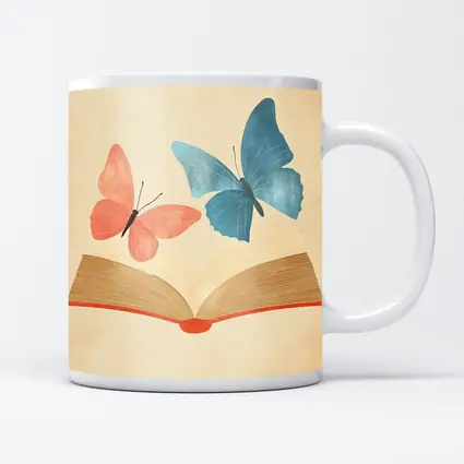 Two Butterflies Flying From Open Book