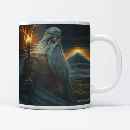 Ancient God Lightning Staff Mountain Landscape