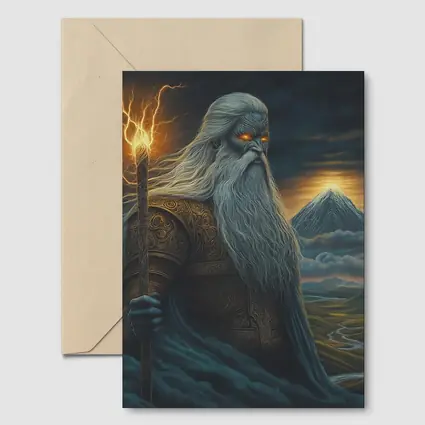 Ancient God Lightning Staff Mountain Landscape