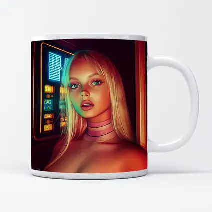 Neon Cyberpunk Woman Portrait Futuristic Sci Fi