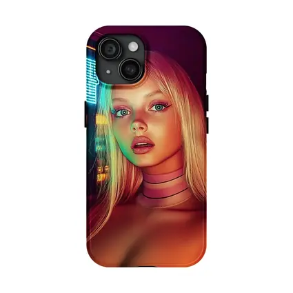 Neon Cyberpunk Woman Portrait Futuristic Sci Fi