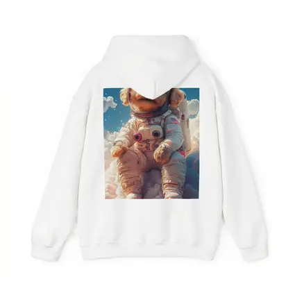 Poodle Puppy Astronaut Floating Among Clouds