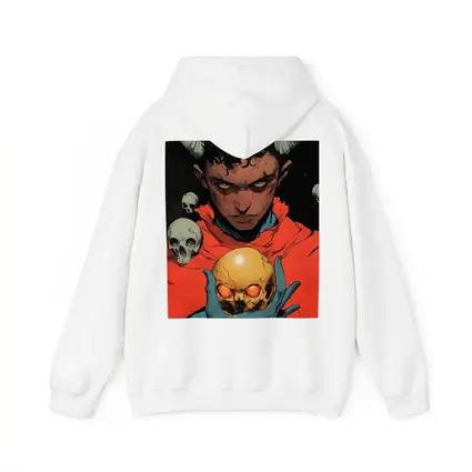 Dark Demon Holding Glowing Skull Comic Art