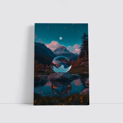 Crystal Ball Mountain Reflection Autumn Night