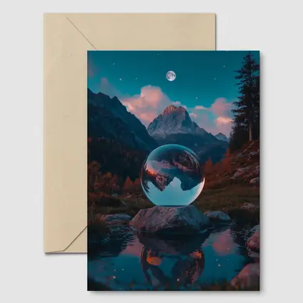Crystal Ball Mountain Reflection Autumn Night