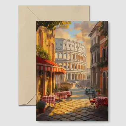 Rome Colosseum Cafe Street Scene Painting