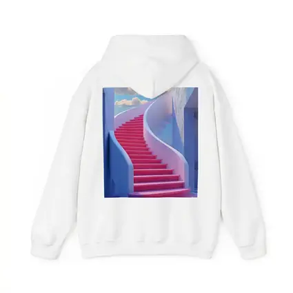 Pink Spiral Staircase Blue Sky Surreal