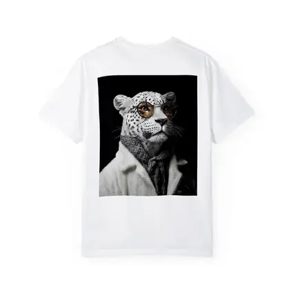 Snow Leopard Wearing Glasses and Coat