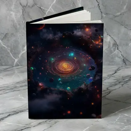 Colorful Galaxy Spiral Planets Dark Space