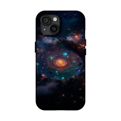 Colorful Galaxy Spiral Planets Dark Space