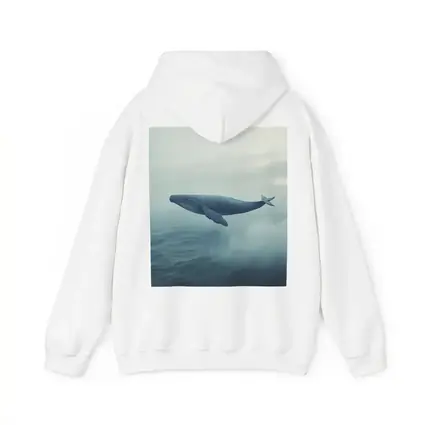Humpback Whale Flying Over Misty Ocean