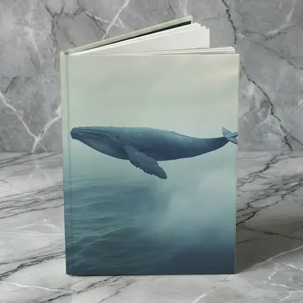 Humpback Whale Flying Over Misty Ocean