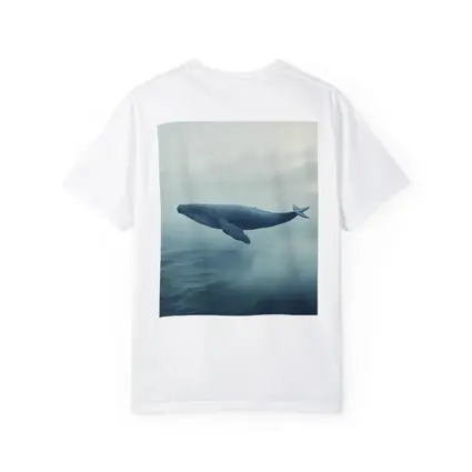 Humpback Whale Flying Over Misty Ocean