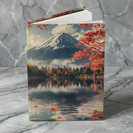 Mount Fuji Red Maple Lake Reflection