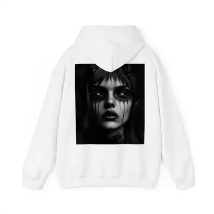 Dark Demon Woman Black White Gothic Art