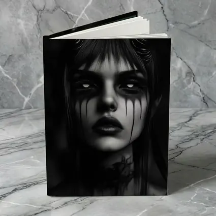 Dark Demon Woman Black White Gothic Art