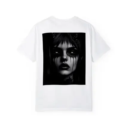 Dark Demon Woman Black White Gothic Art