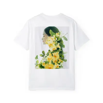 Woman Silhouette Double Exposure Yellow Orchids
