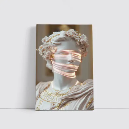 Greek Marble Statue Neon Light Floral