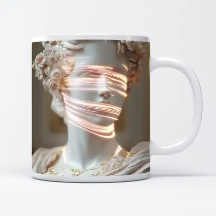 Greek Marble Statue Neon Light Floral