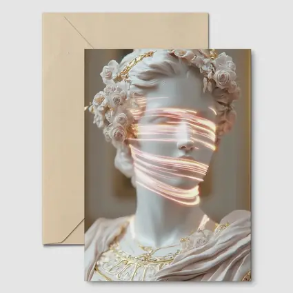 Greek Marble Statue Neon Light Floral