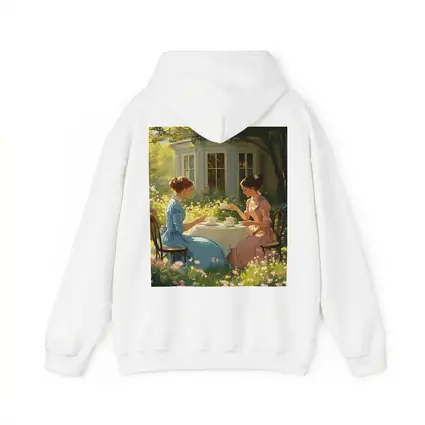 Two Women Garden Tea Party Illustration
