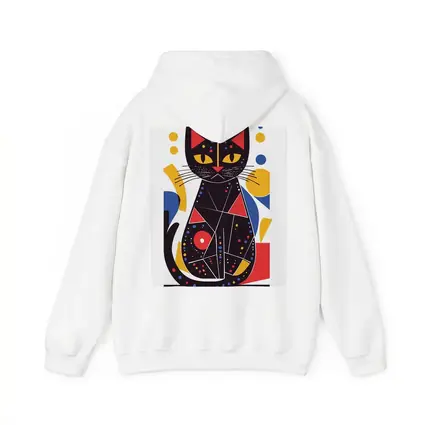 Black Cat Abstract Geometric Colorful Art