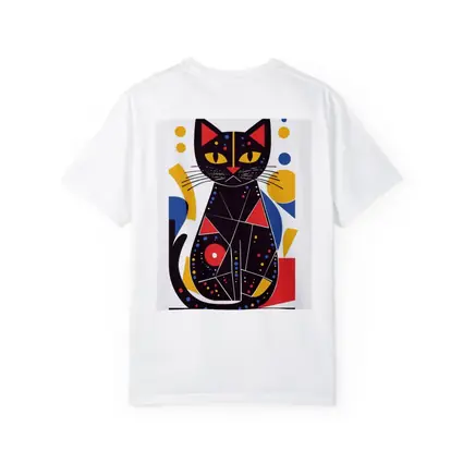 Black Cat Abstract Geometric Colorful Art