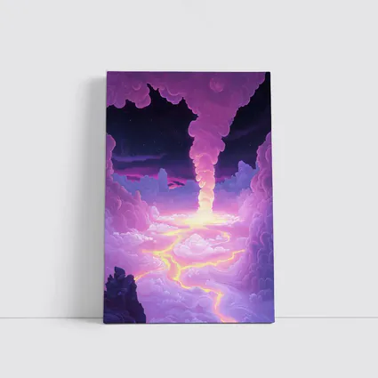 Purple Fantasy Sky Clouds Glowing Tornado