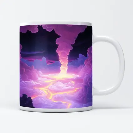 Purple Fantasy Sky Clouds Glowing Tornado