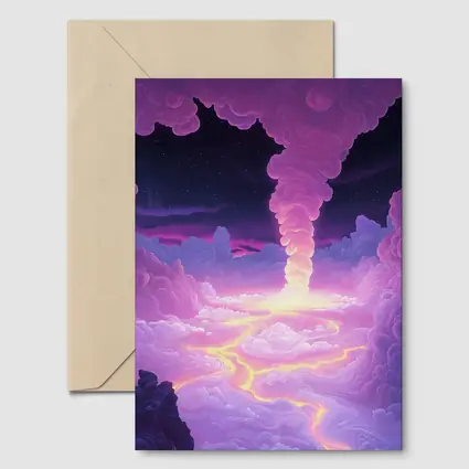 Purple Fantasy Sky Clouds Glowing Tornado