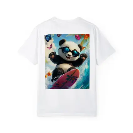 Panda Surfing Ocean Waves Tropical Summer