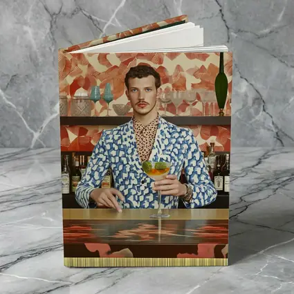 Stylish Man at Retro Bar Counter