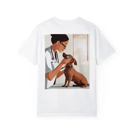Female Vet Examining Dachshund In Clinic