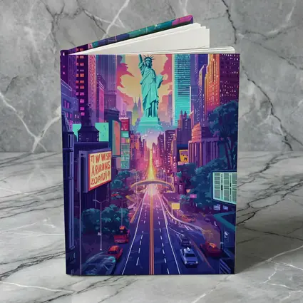 Statue of Liberty Neon New York Cityscape Art