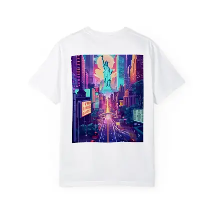 Statue of Liberty Neon New York Cityscape Art
