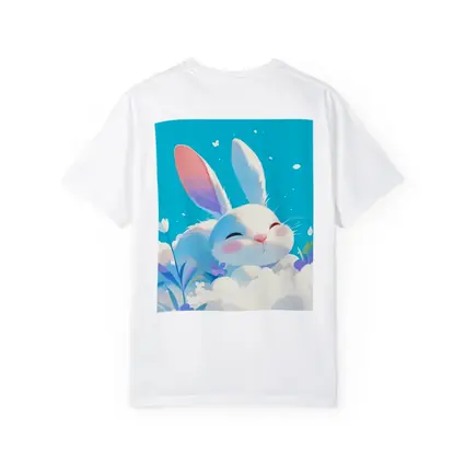 Cute White Bunny Sleeping on Clouds