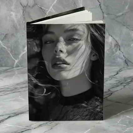 Black and White Woman Portrait Sunlight Hair