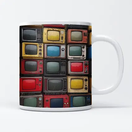 Stacked Vintage Color Televisions Outdoor Wall