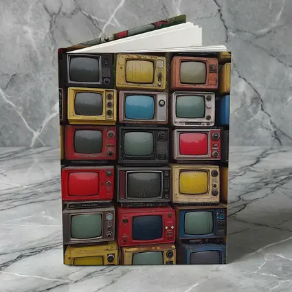 Stacked Vintage Color Televisions Outdoor Wall