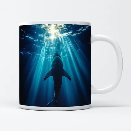 Great White Shark Deep Blue Ocean Light
