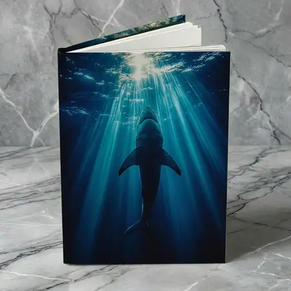 Great White Shark Deep Blue Ocean Light