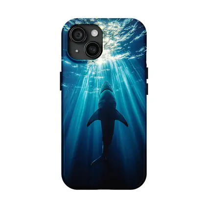 Great White Shark Deep Blue Ocean Light