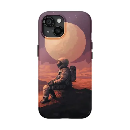 Pixel Art Astronaut Sitting On Mars