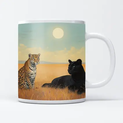 Leopard and Black Panther Savanna Painting