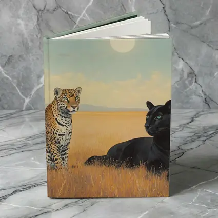 Leopard and Black Panther Savanna Painting